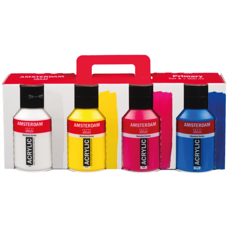 Talens Amsterdam Acrylverf Set Primaire Kleuren 4x500ml