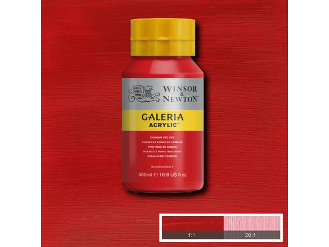 WINSOR & NEWTON GALERIA ACRYLIC 500ML 095 CADMIUM RED HUE 1